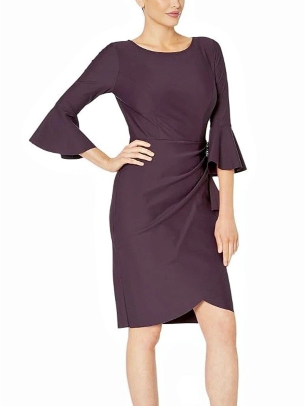 Alex Evenings Style 34183 Purple Midi Dress Size 10 NWT